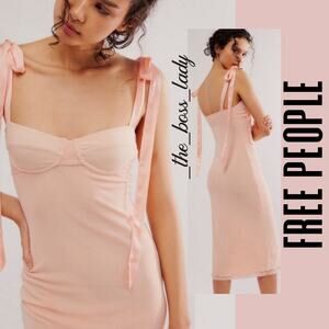 Free People dress midi mesh slip stretchy bodycon lightweight Medium